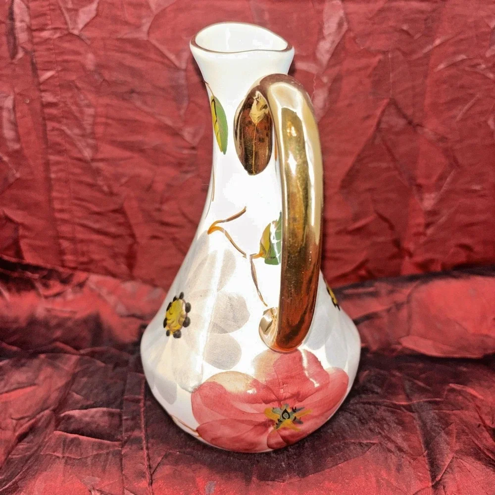 Vintage Portuguese Pereiras Valado Porcelain Vinegar Cruet Hand Painted 7 In EUC